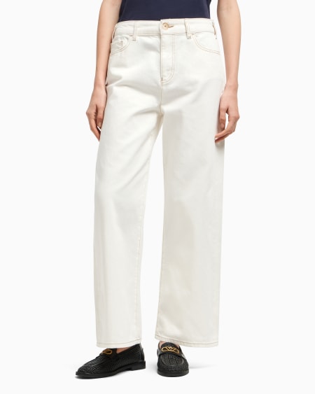 Armani Vaqueros J33 De Cintura Media Y Pernera Ancha Y Cropped De Bull Teñido En Prenda