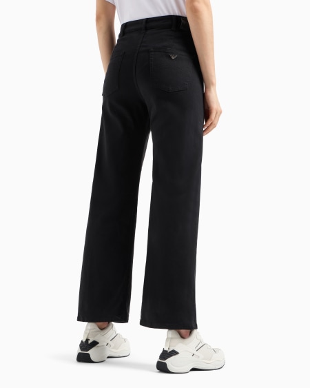 Armani Vaqueros J33 De Cintura Media Y Pernera Ancha Y Cropped De Bull Elástico Teñido En Prenda