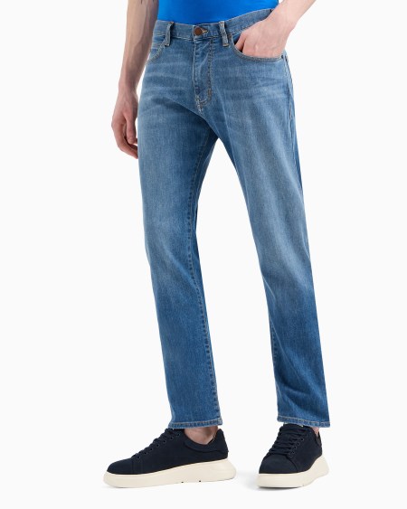 Armani Vaqueros J45 Regular Fit De Cómoda Sarga De Denim Lavado De 11 5 onzas