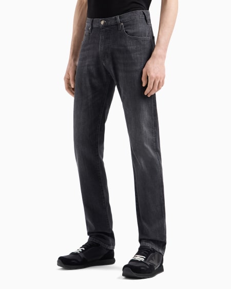 Armani Vaqueros J45 Regular Fit De Cómoda Sarga Jaspeada De Denim De 10 onzas