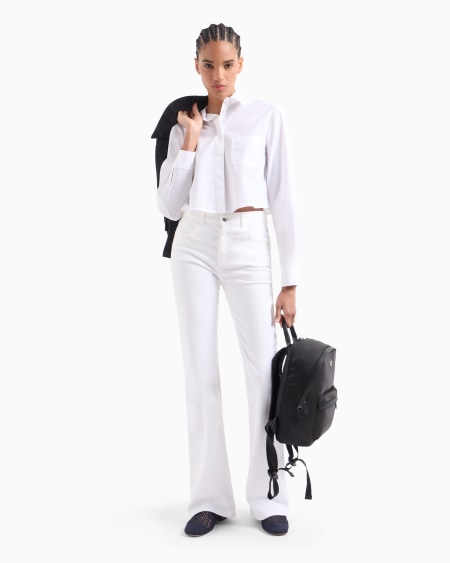 Armani Vaqueros J47 Con Cintura Medio Alta Y Bajo Acampanado De Denim Elástico Ligero Efecto Usado