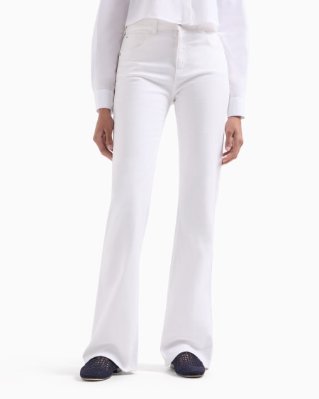 Armani Vaqueros J47 Con Cintura Medio Alta Y Bajo Acampanado De Denim Elástico Ligero Efecto Usado