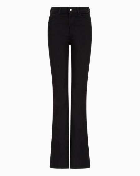 Armani Vaqueros J47 de cintura media alta y pernera acampanada en denim cómodo