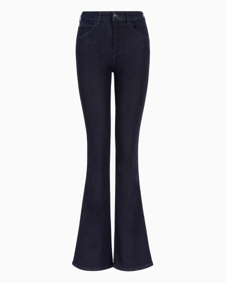 Armani Vaqueros J47 de cintura media y pernera acampanada en denim mezcla de viscosa