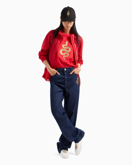 Armani Vaqueros J4B De Cintura Medio Alta Y Pernera Recta De Denim Con Bordado