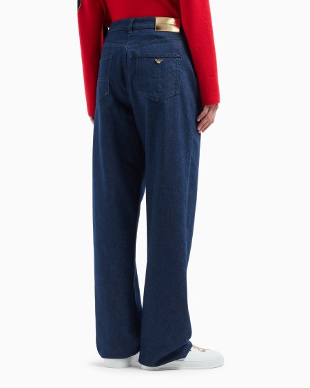 Armani Vaqueros J4B De Cintura Medio Alta Y Pernera Recta De Denim Con Bordado