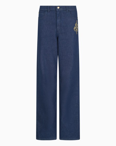 Armani Vaqueros J4B de cintura medio alta y pernera recta de denim con bordado