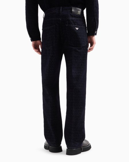 Armani Vaqueros J74 De Corte Holgado De Denim Con Inscripción Integral De Logotipo Flocado