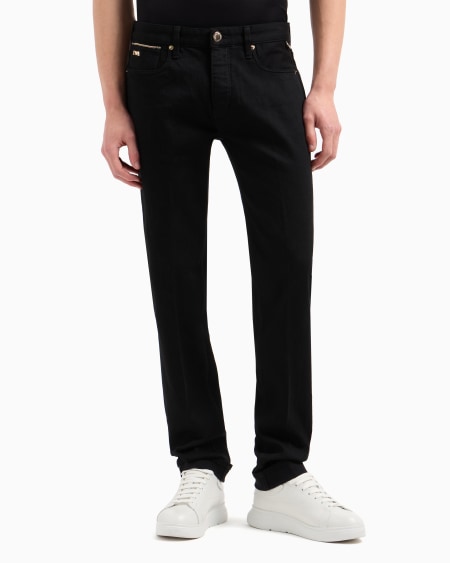 Armani Vaqueros J75 Slim Fit De Denim Con Orillo Y Bordado