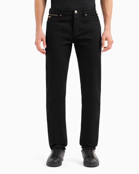 Armani Vaqueros J75 Slim Fit De Denim Elástico Con Detalles Dorados Del