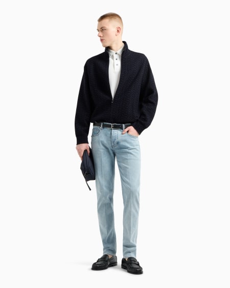 Armani Vaqueros J75 Slim Fit En Denim Cómodo Con Lavado A La Piedra Blanqueado