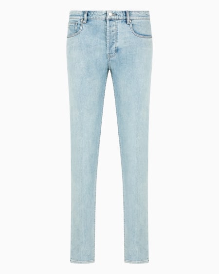 Armani Vaqueros J75 slim fit en denim cómodo con lavado a la piedra blanqueado