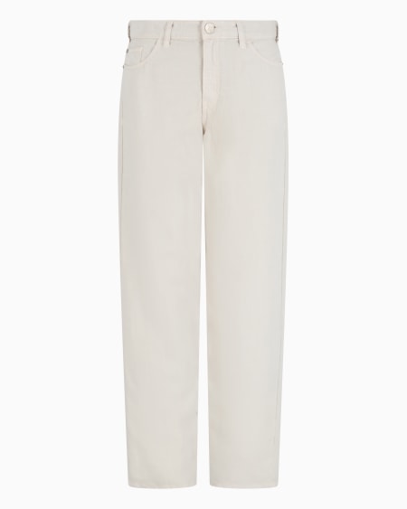 Armani Vaqueros J90 con pernera carrot de denim de mezcla de lyocell y lino ASV