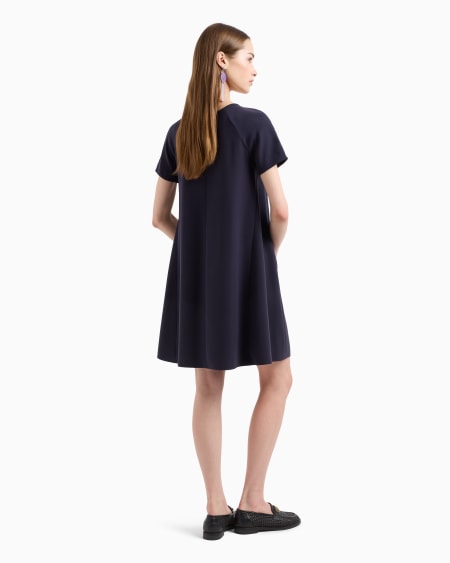 Armani Vestido Acampanado De Cady Técnico Con Maxipliegue Godet