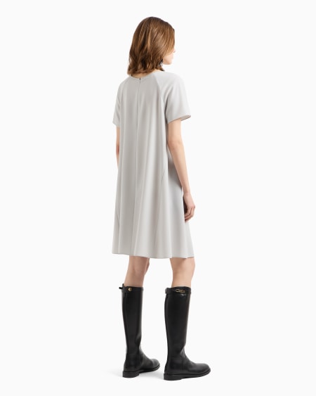 Armani Vestido Acampanado De Cady Técnico Con Maxipliegue Godet