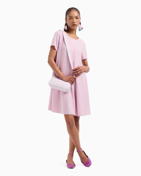 Armani Vestido Acampanado De Cady Técnico Con Maxipliegue Godet