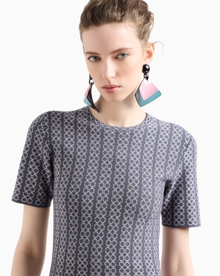Armani Vestido Acampanado De Punto Con Elaboración En Tejido Jacquard