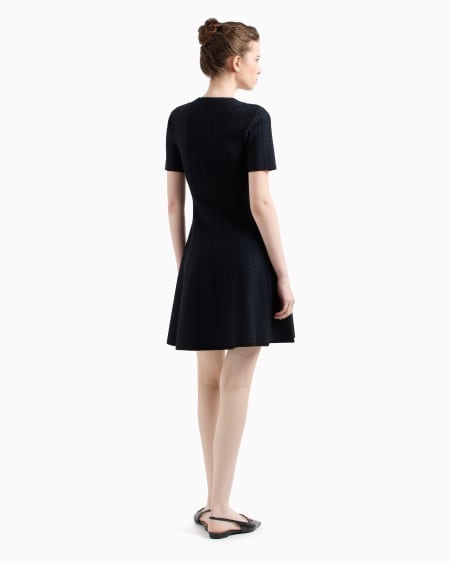 Armani Vestido Acampanado De Punto Con Elaboración En Tejido Jacquard