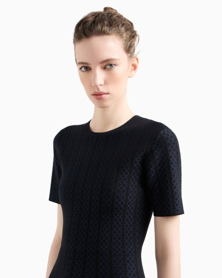 Armani Vestido Acampanado De Punto Con Elaboración En Tejido Jacquard