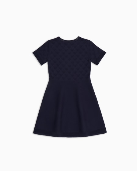 Armani Vestido Acampanado De Punto Jacquard Con Motivo Integral De águila