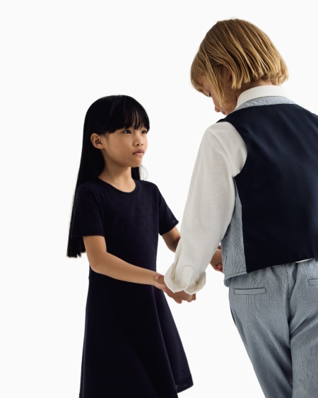 Armani Vestido Acampanado De Punto Jacquard Con Motivo Integral De águila