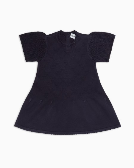 Armani Vestido acampanado de punto jacquard con motivo integral de águila