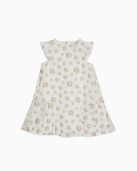 Armani Vestido acampanado de tejido fil coupé con motivo floral