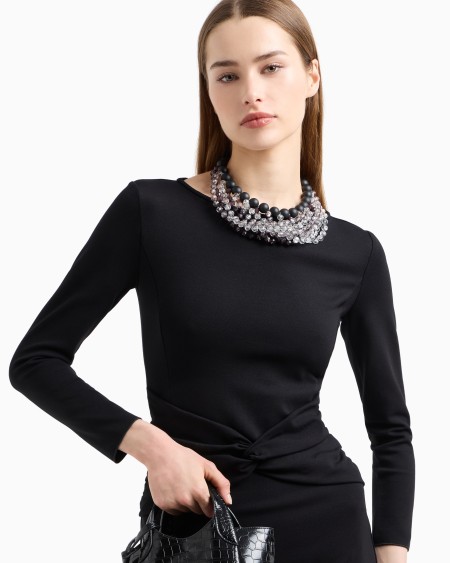 Armani Vestido Con Detalle Trenzado De Punto Milano