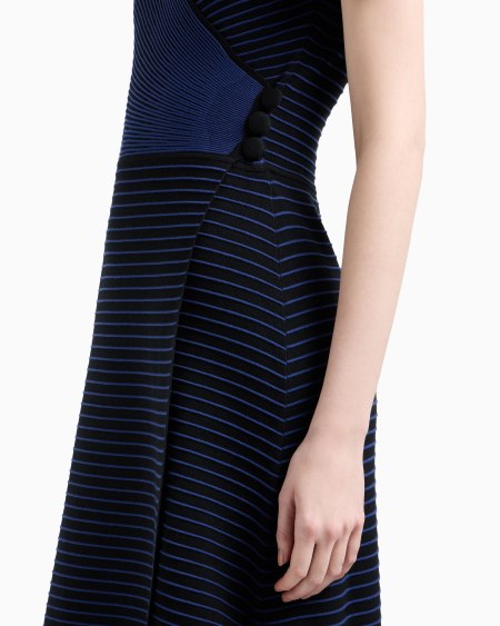 Armani Vestido Con Escote Cruzado De Tejido Ottoman