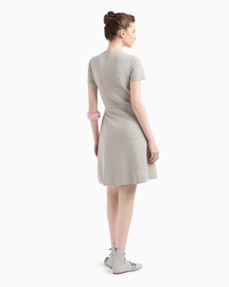 Armani Vestido Con Escote Cruzado De Tejido Ottoman