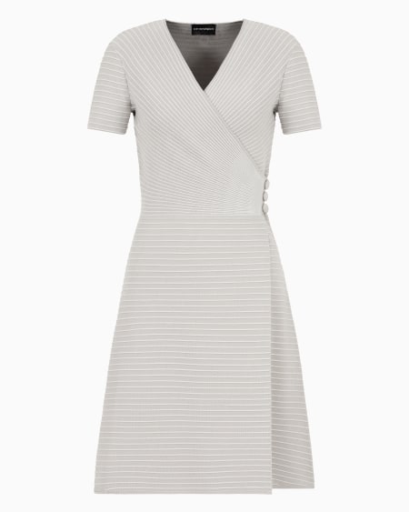 Armani Vestido con escote cruzado de tejido ottoman