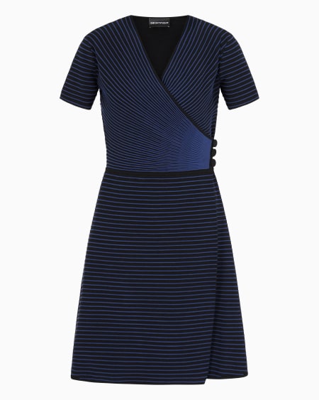 Armani Vestido con escote cruzado de tejido ottoman