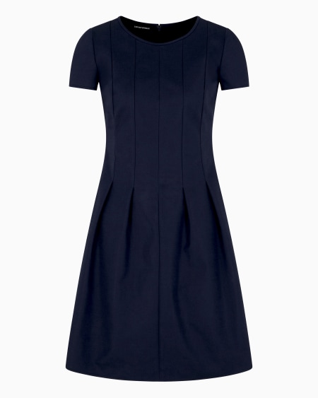 Armani Vestido con pliegues en mezcla de algodón couture