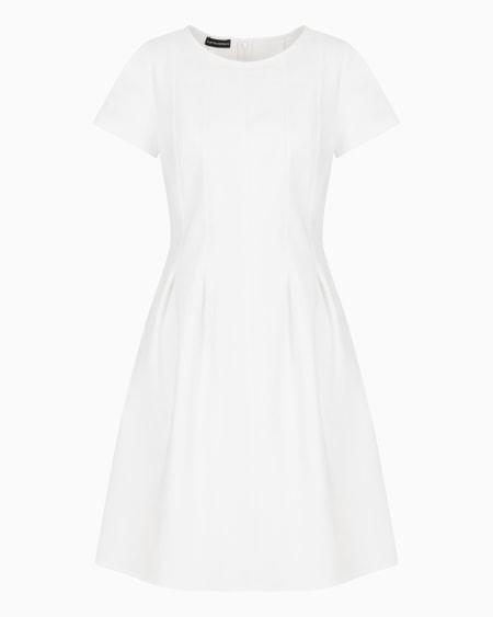 Armani Vestido con pliegues en mezcla de algodón couture