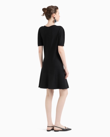Armani Vestido Con Volante De Punto Crepé De Viscosa