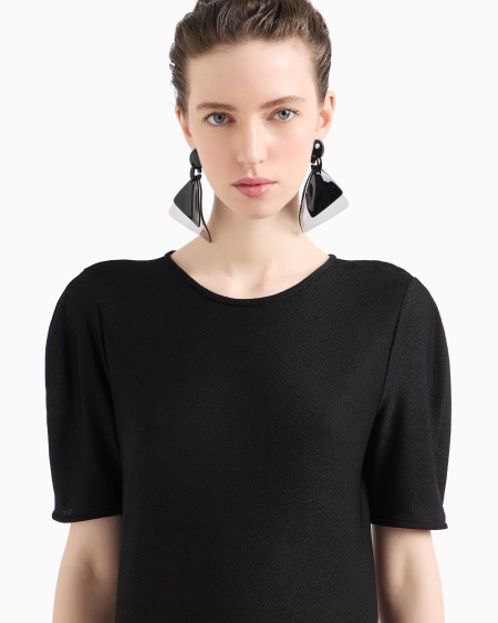 Armani Vestido Con Volante De Punto Crepé De Viscosa