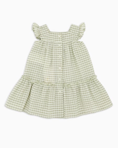 Armani Vestido De Guinga De Algodón Con Acabado Sirsaca