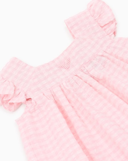 Armani Vestido De Guinga De Algodón Con Acabado Sirsaca