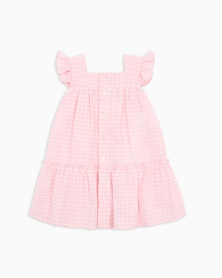 Armani Vestido De Guinga De Algodón Con Acabado Sirsaca