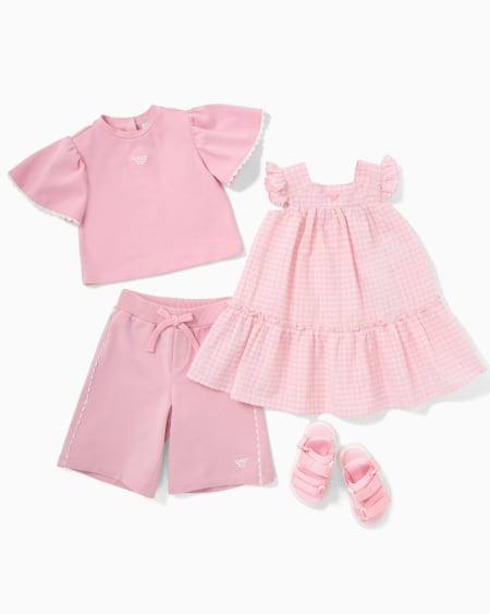 Armani Vestido De Guinga De Algodón Con Acabado Sirsaca