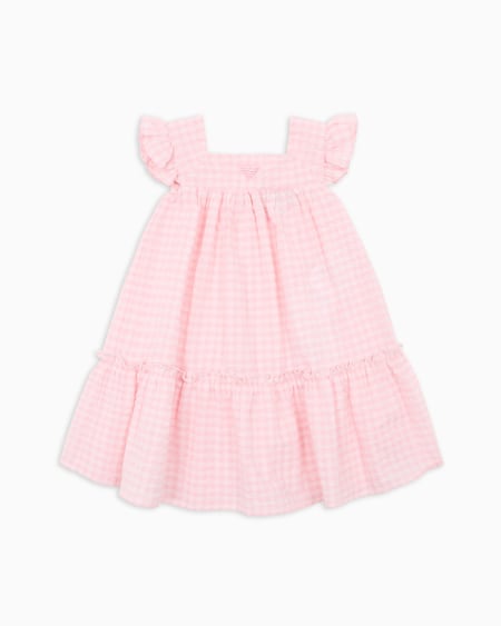 Armani Vestido De Guinga De Algodón Con Acabado Sirsaca