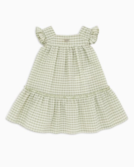 Armani Vestido De Guinga De Algodón Con Acabado Sirsaca