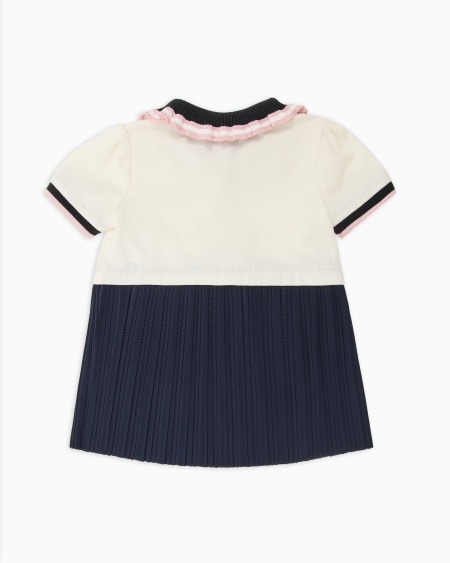 Armani Vestido De Piqué Con Cuello De Polo Y Falda Plisada