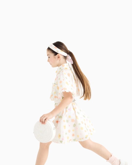 Armani Vestido De Popelina Con Estampado Integral Y Cintura Elástica