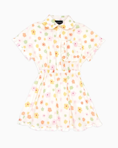 Armani Vestido de popelina con estampado integral y cintura elástica