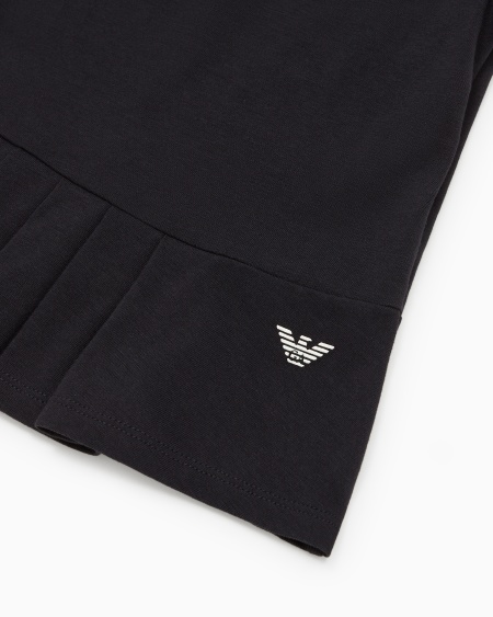 Armani Vestido De Punto Con Cuello Claudine Y Falda Plisada