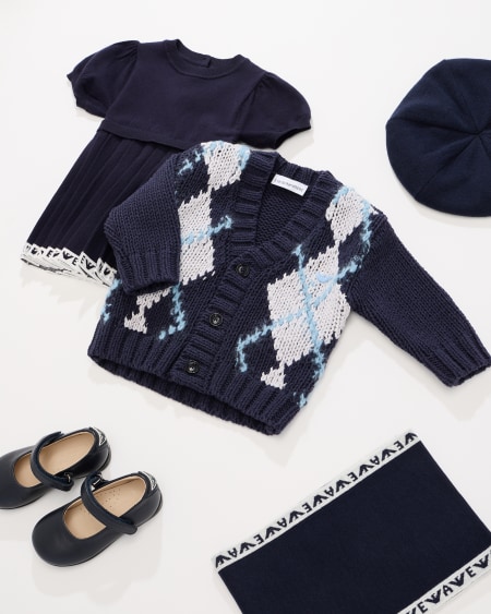 Armani Vestido De Punto Con Falda Plisada Y Borde Con Logotipo