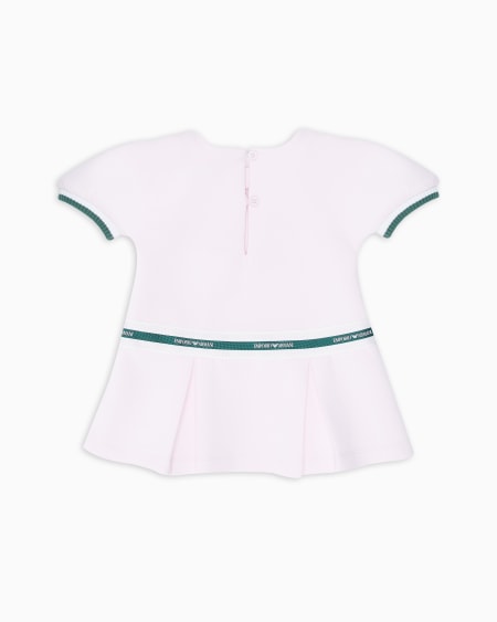 Armani Vestido De Punto Doble Con Cinta Con Logotipo