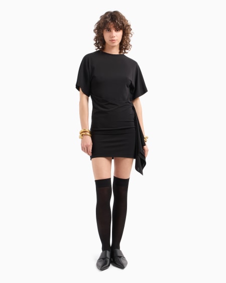 Armani Vestido De Punto Elástico Con Volante Dawn To Dusk