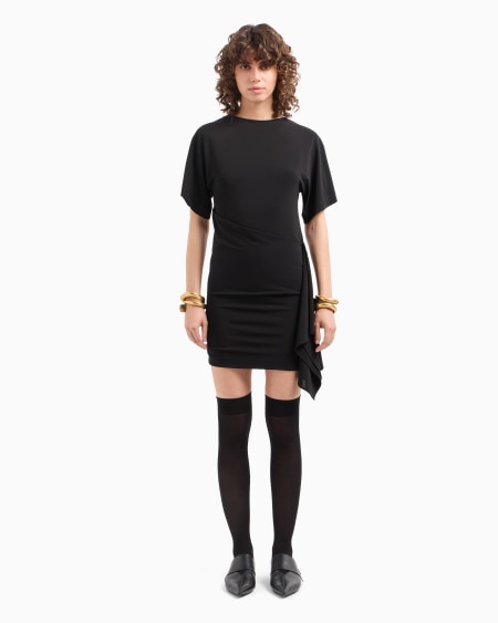Armani Vestido De Punto Elástico Con Volante Dawn To Dusk
